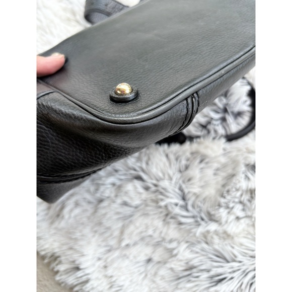 Burberry Authentic Classic Black Leather Textured Tote Plaid Interior - Picture 14 of 15